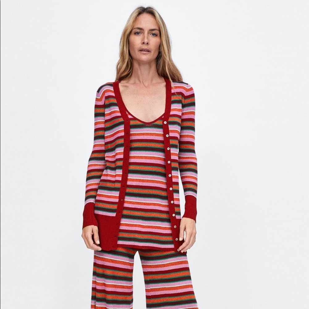New! Zara knit striped cardigan
